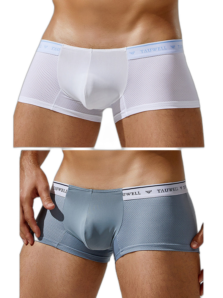 2 Pack Men's Sexy Comfortable Breathable Solid Color Trunks
