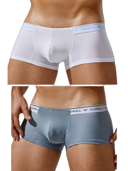 2 Pack Men's Sexy Comfortable Breathable Solid Color Trunks