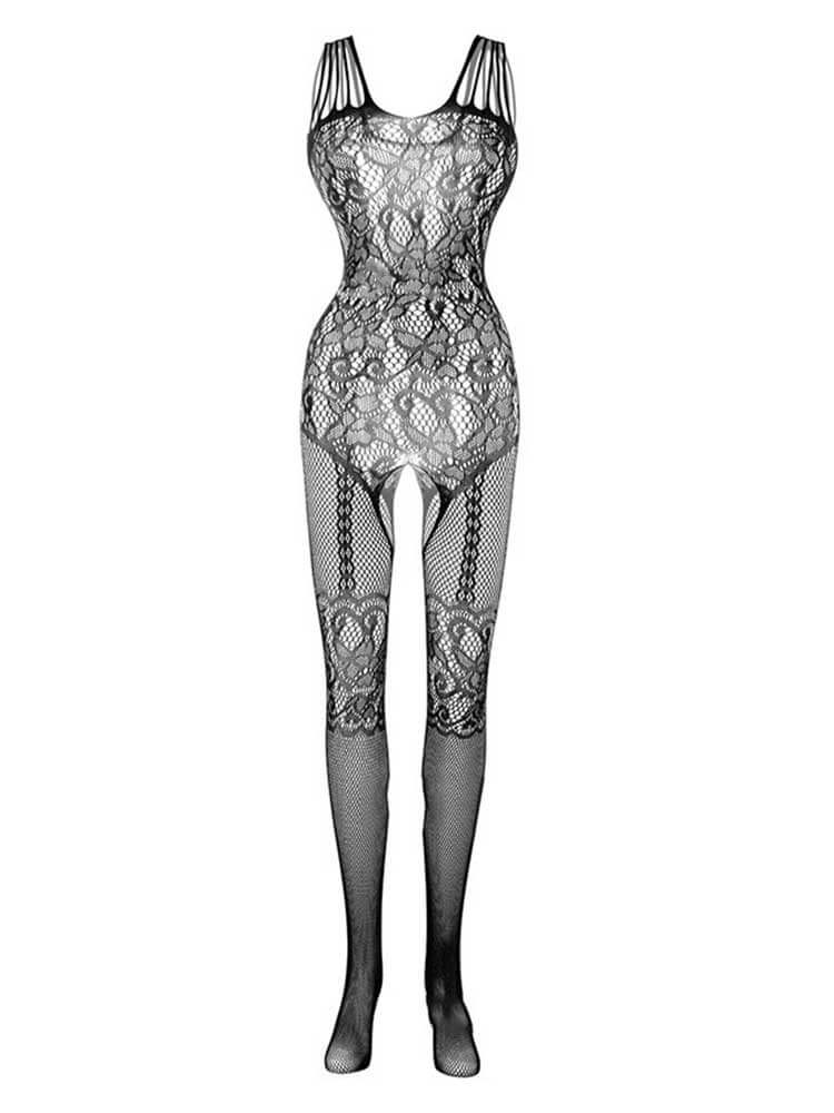 Men's Sexy Crotchless Cut-Out Fishnet Bodystocking