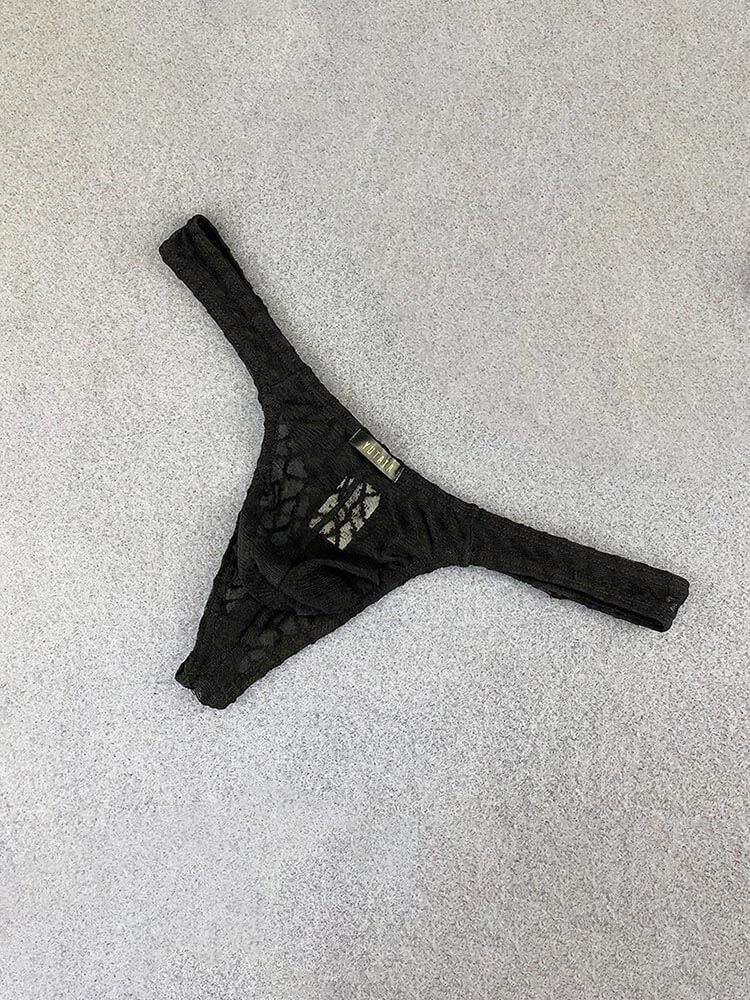 Men's Sexy Low-Rise Stretch Slim Fit Sheer Mesh Thong