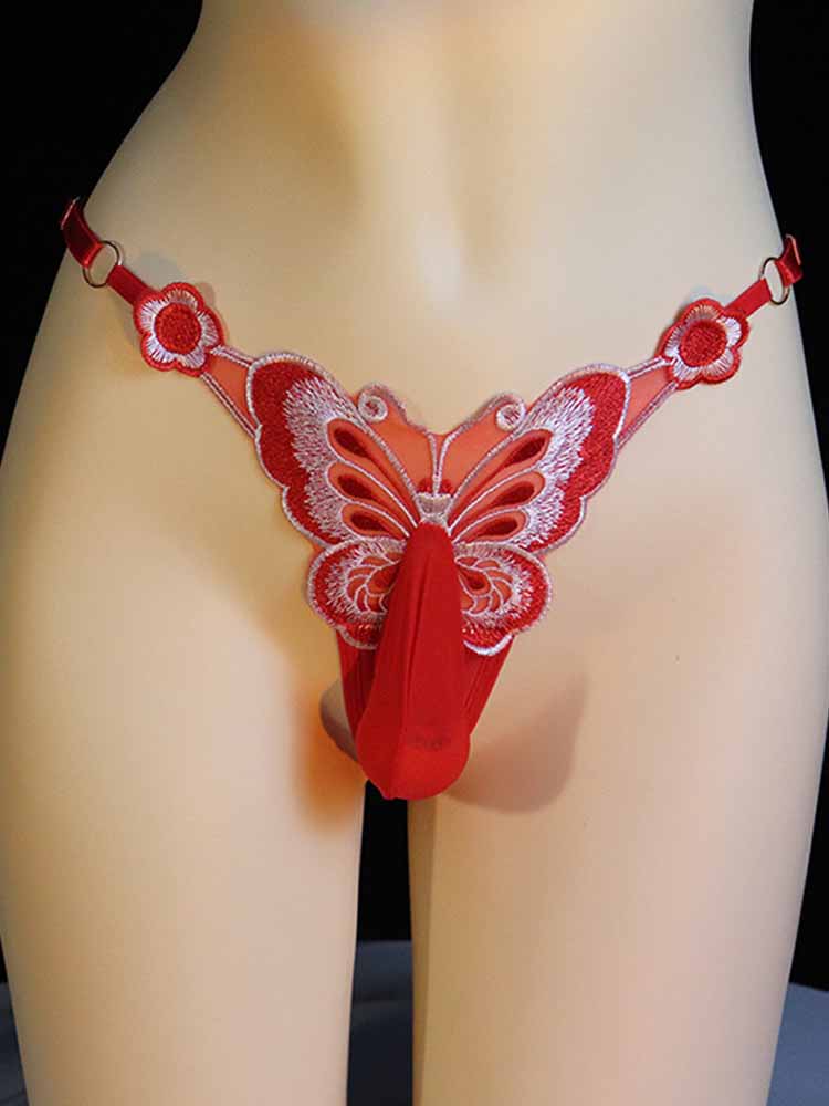 Men's Butterfly Pattern Wrapped Egg Thong