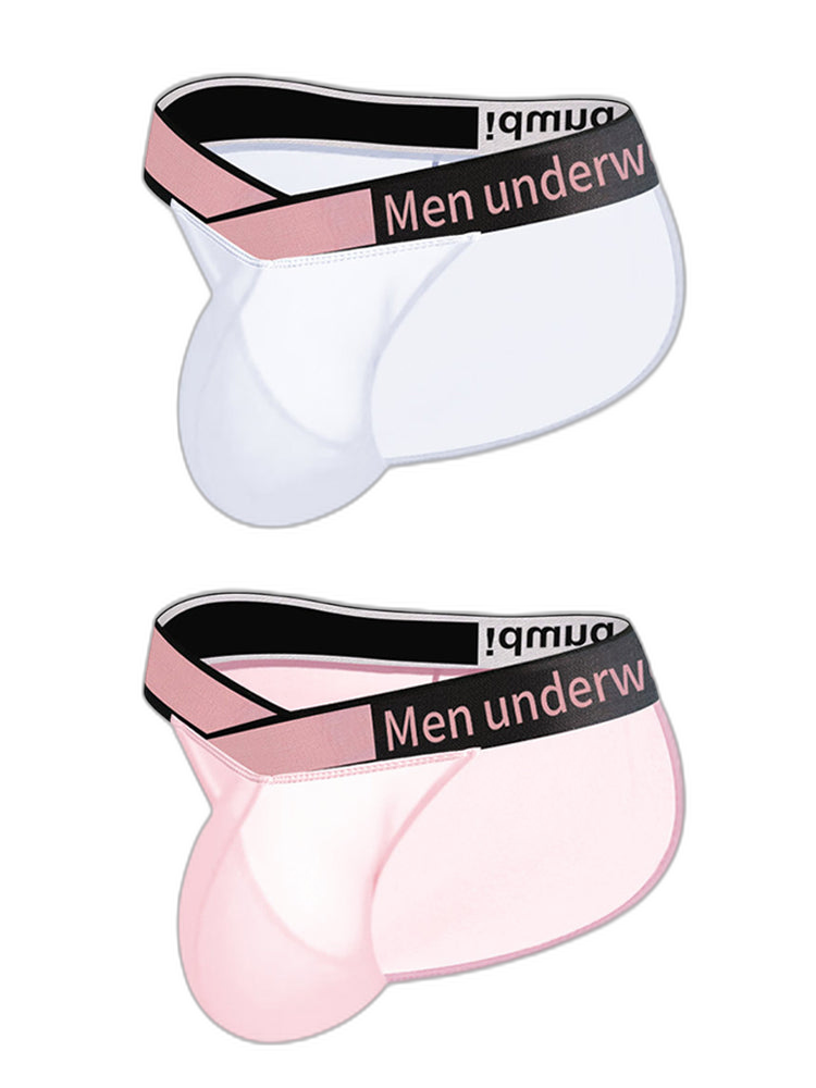 2 Pack Men’s Sexy Bikini with See-through Pouch