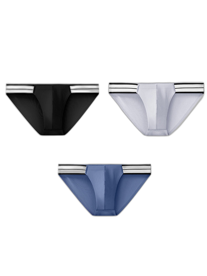 3 Pack Men’s Breathable Ice-Touch Athletic Briefs