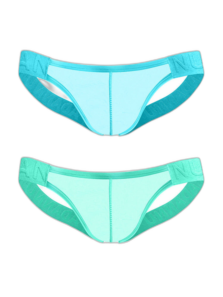 2 Pack Men's Sheer No-Waistband Jockstrap with Textured Pattern