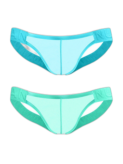 2 Pack Men's Sheer No-Waistband Jockstrap with Textured Pattern