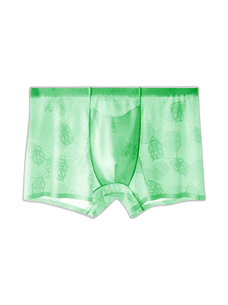 4 Pack Men's Ice Silk Antibacterial Mid-Rise Seamless Comfort Trunks