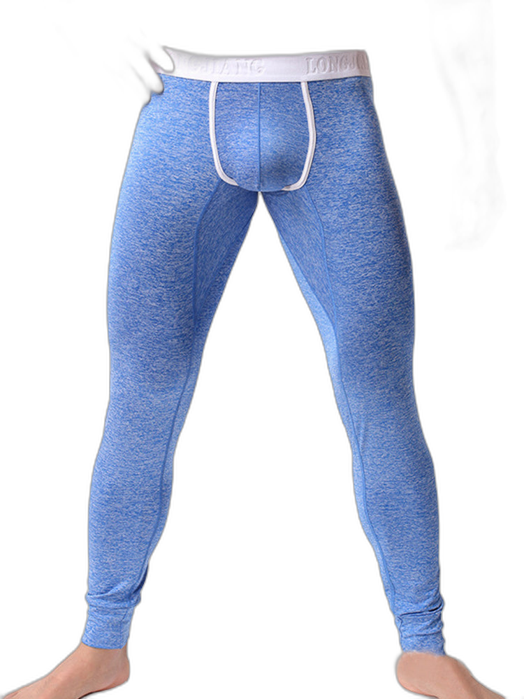 Men's U-Convex Pouch Sexy Base Layer Warm Pants Sleep Pants