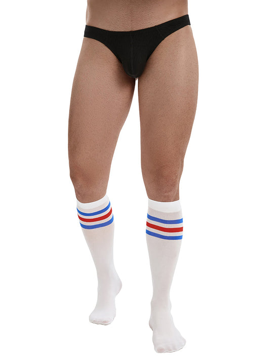 Men's Striped Stockings - White