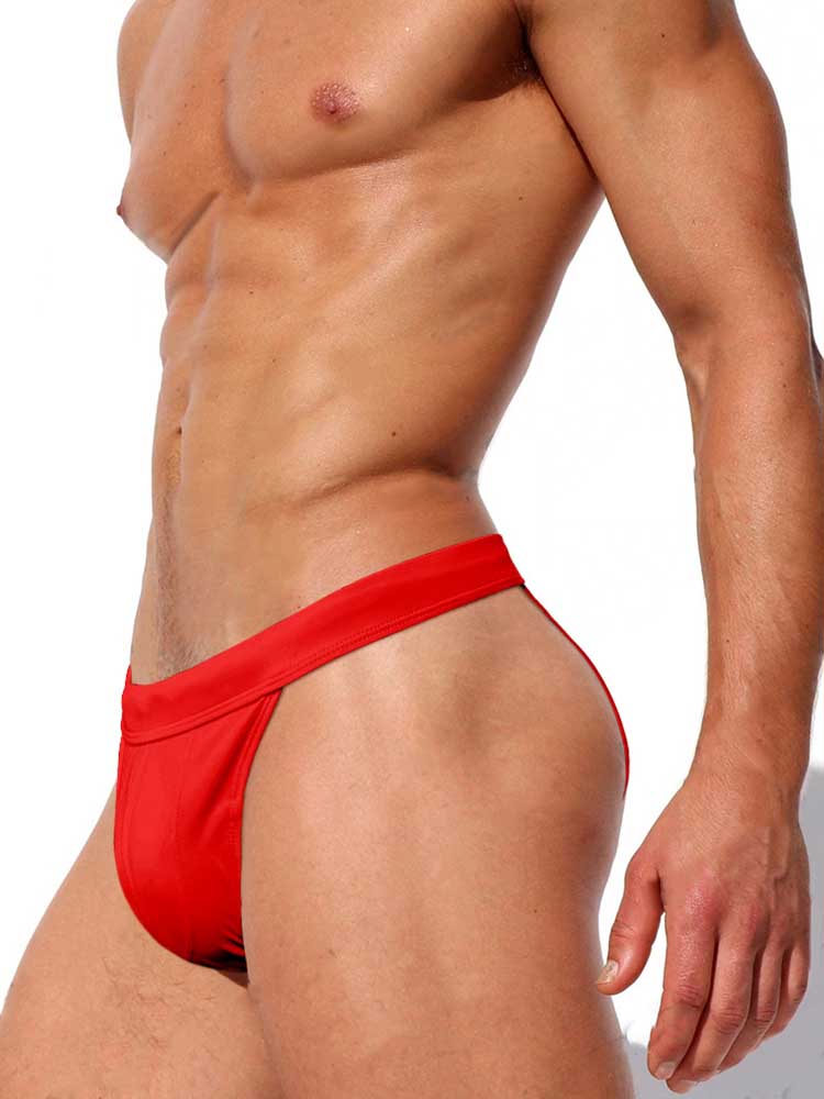 Men's High Cut Half Wrapped Hip Swim Briefs