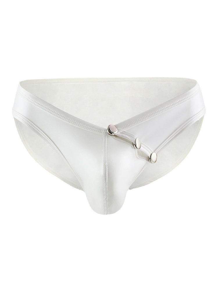 Faux Leather Sexy U Convex Briefs