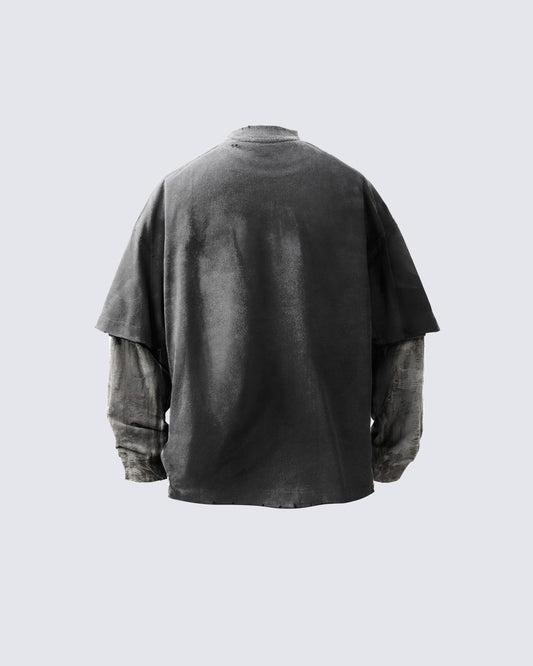Inked Rebel Layered Tee – Street Art Meets Urban Warfare