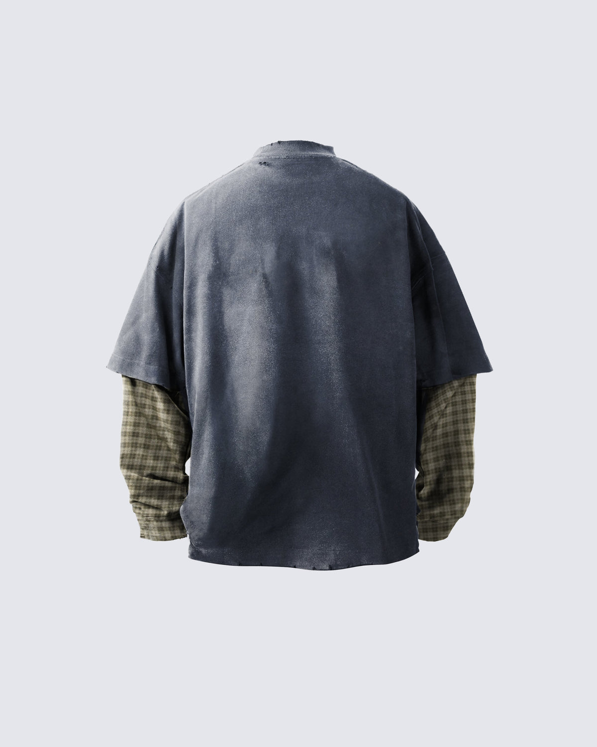 Mock Two-piece Retro Letter Printed Long Sleeve T-shirt