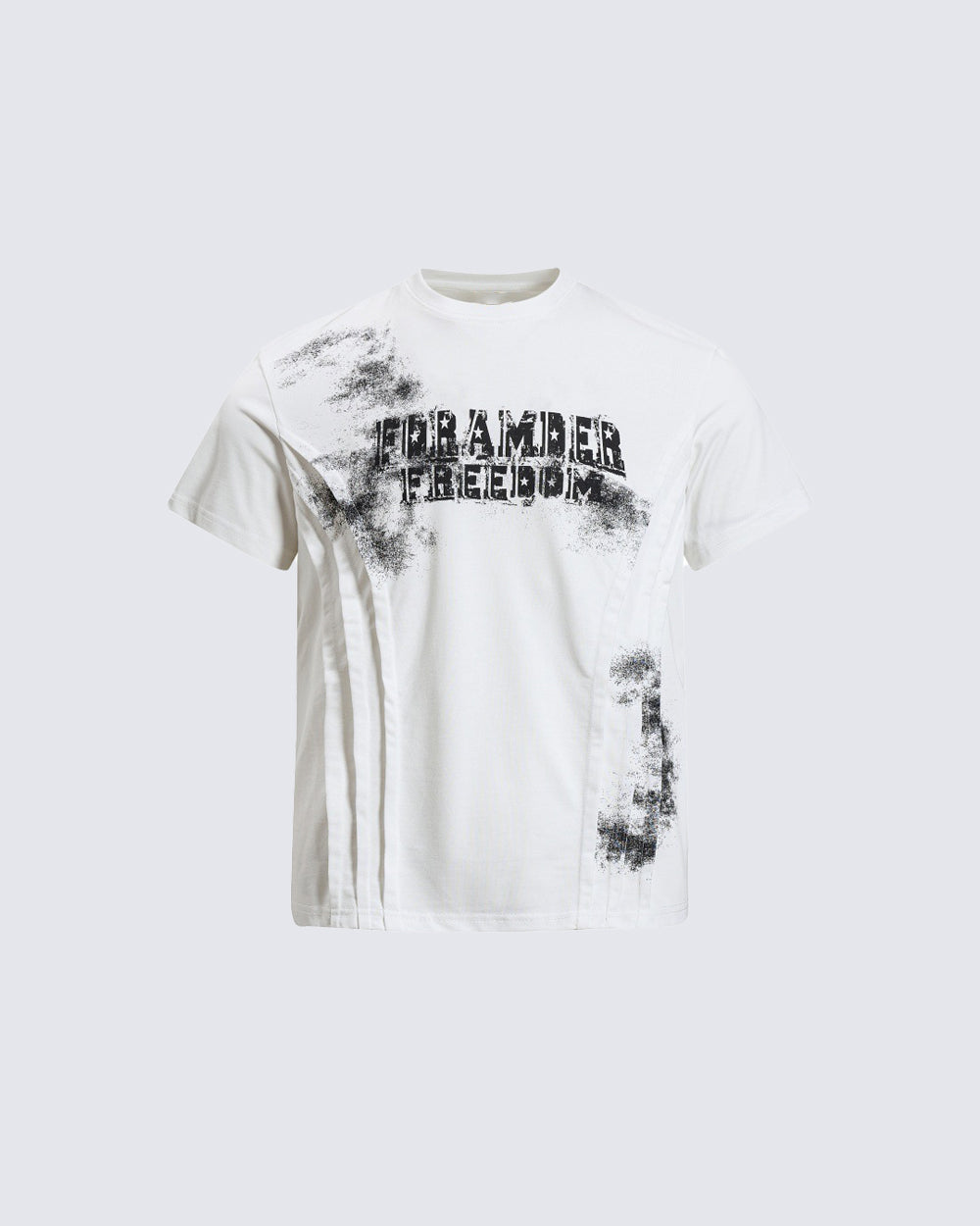 KIIKIO Dark Street Crinkle Spliced Distressed Graphic Tee