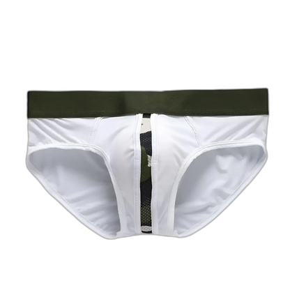 Camo-Stripe Silk Briefs