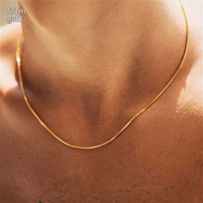 Box Chain Single Chain Short Chic High-end Luxury Men And Women Necklace