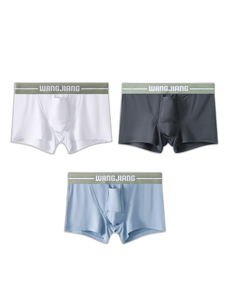 3 Pack Men’s Breathable Trunks with Front Pouch