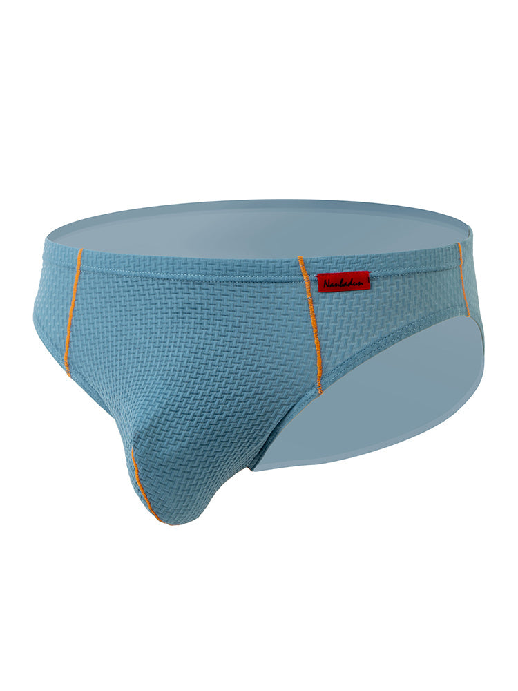 3 Pack Men's Nylon Plaid Lift Hip Briefs Triangle Briefs