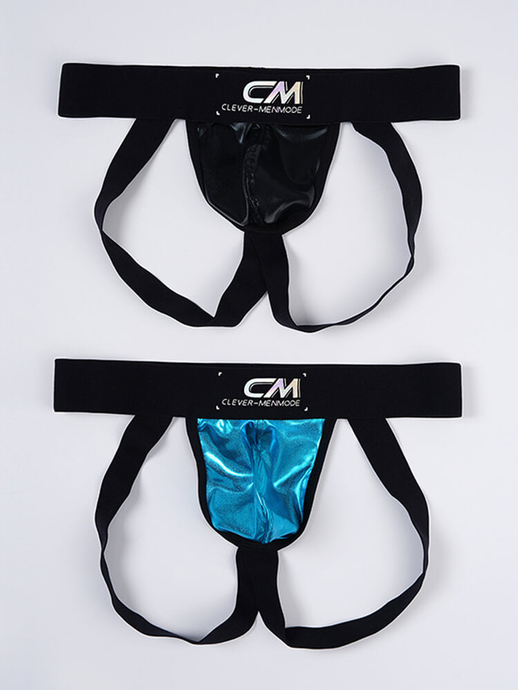 Men's Sexy Faux Leather Hollow Jockstrap