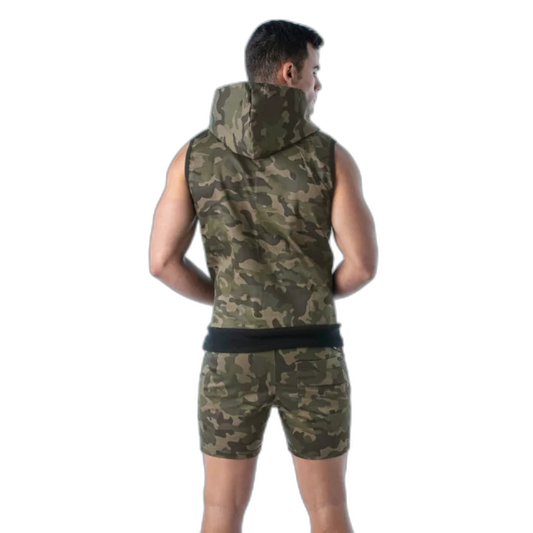 TOF Paris Army Sleeveless Hoodie Khaki