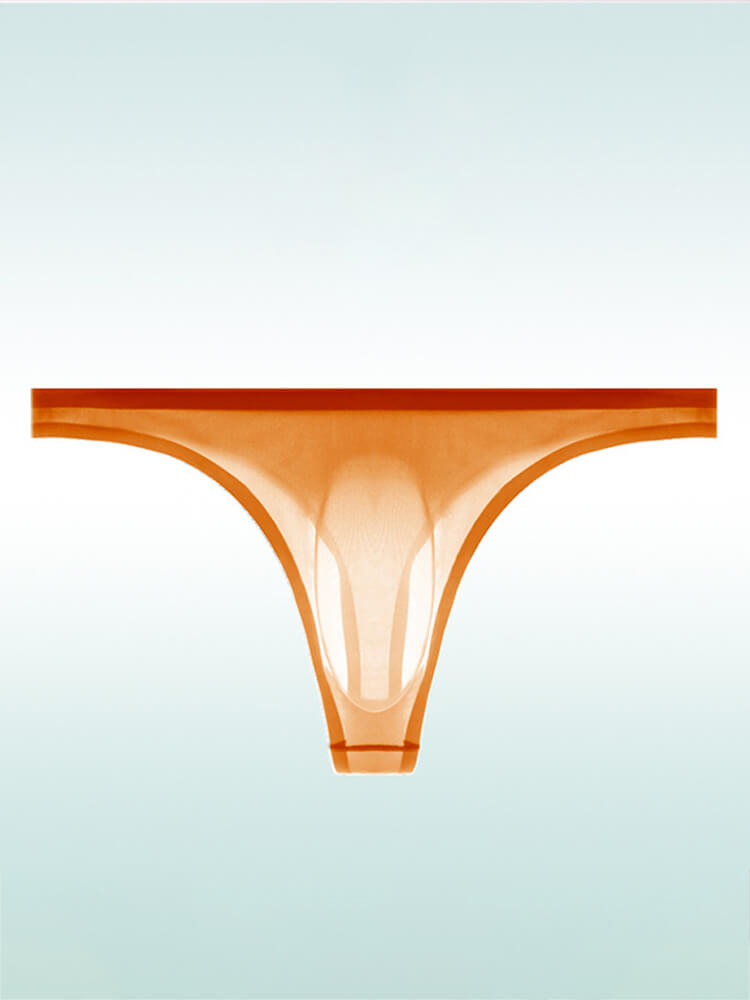 Men's Sexy Sheer U-Bulge Pouch Ice Silk Thong