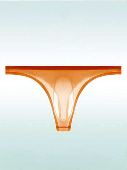 Men's Sexy Sheer U-Bulge Pouch Ice Silk Thong