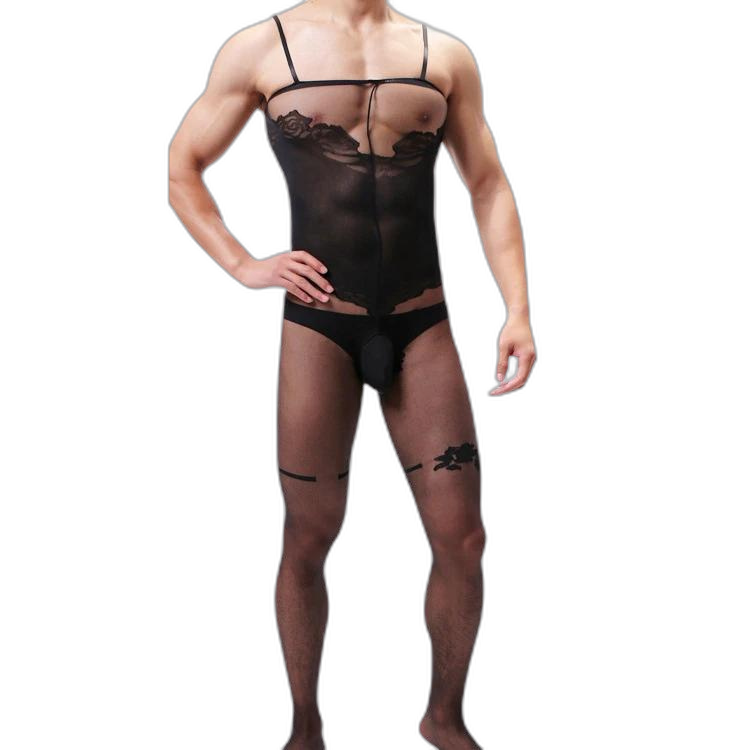 Mesh Charm Suspender One Piece Stockings