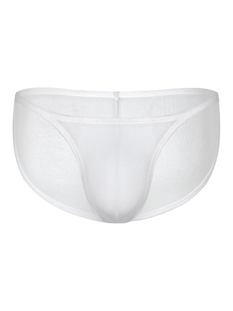 Men's Sexy High-Cut Mesh Solid Color Thin Briefs