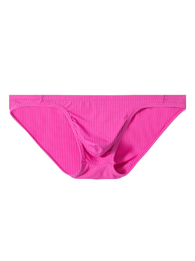 Men's Pit Cloth Solid Color Low Waist Briefs