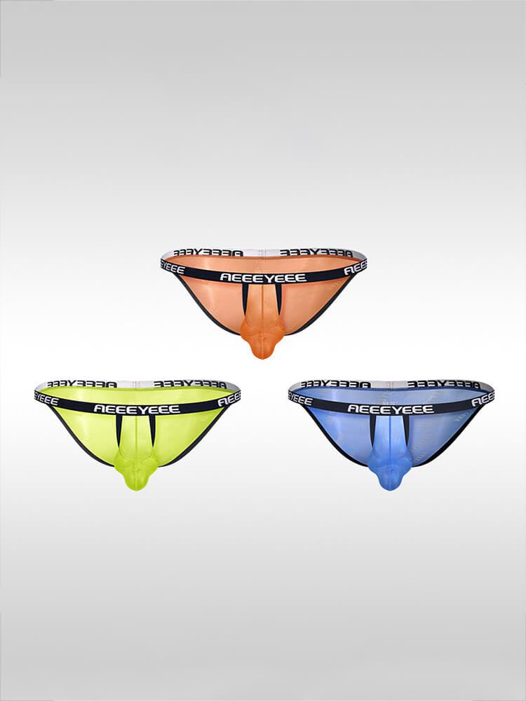 Men's Sexy High-Cut Low-Rise Transparent Briefs