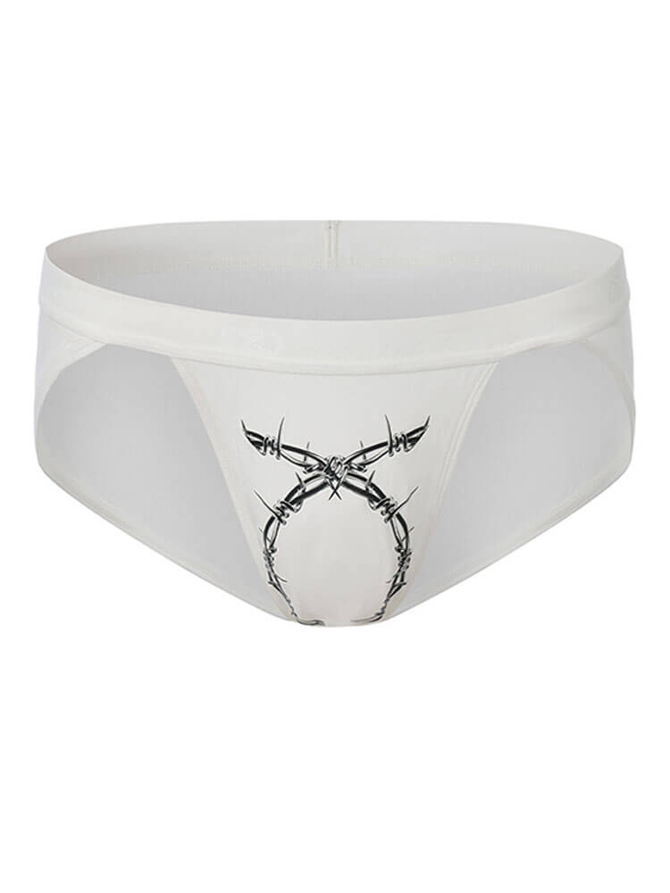 Men's Sexy Thorns Print Pouch High Fork Briefs