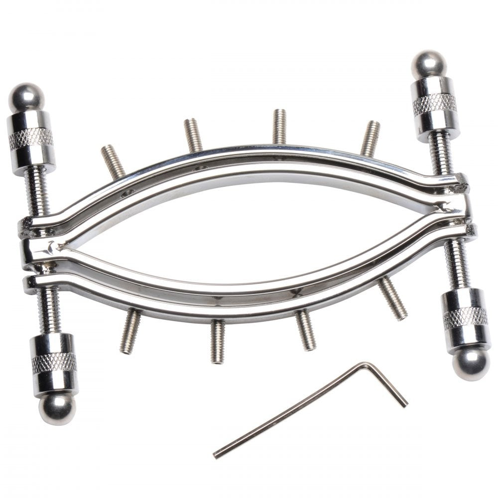 Spread Em Stainless Steel Poker Labia Clamp with Adjustable Pressure Screws