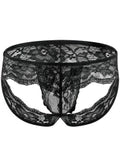 Men's Sexy Lace Exposed Buttocks Jockstrap
