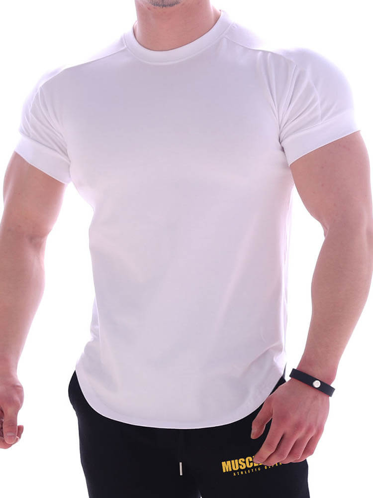 Men's Solid Color Quick-Dry Fitness Sports T-shirt
