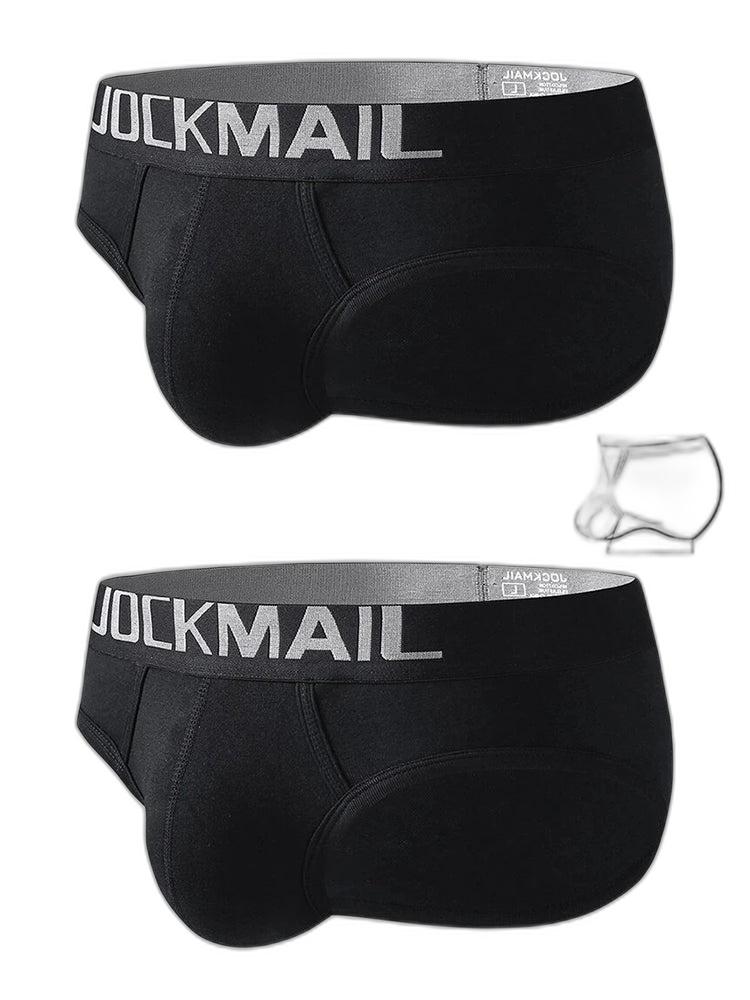2 Pack Men's Sexy Cotton Support Contour Pouch Briefs