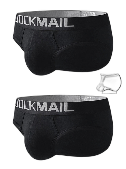 2 Pack Men's Sexy Cotton Support Contour Pouch Briefs