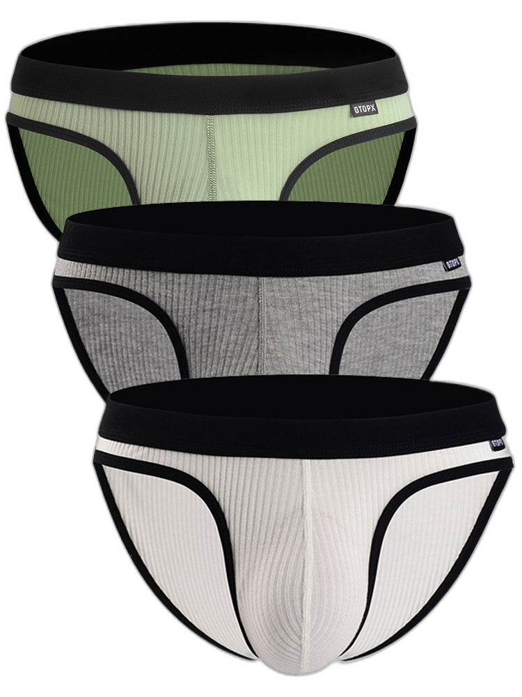 3 Pack Low Rise Soft Briefs With Support Pouch