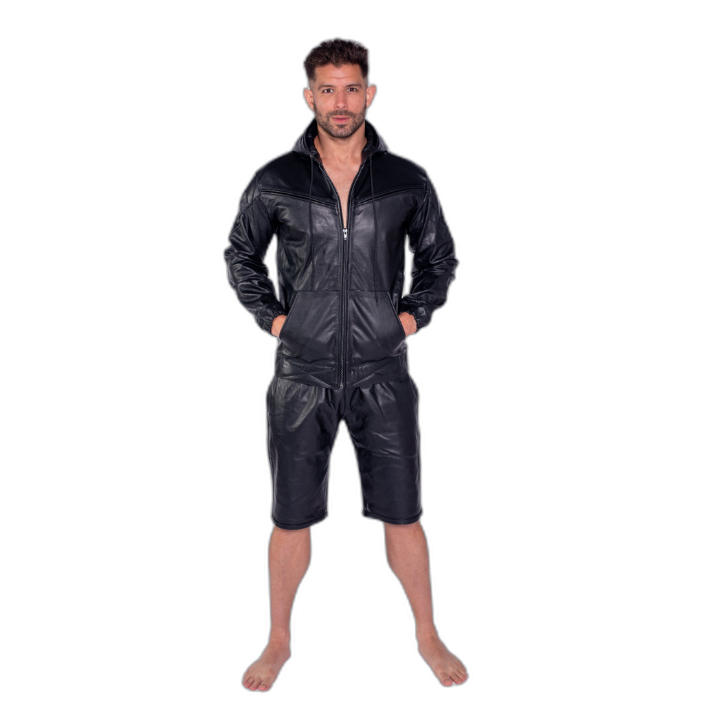 Prowler RED V Sports Leather Jacket Black