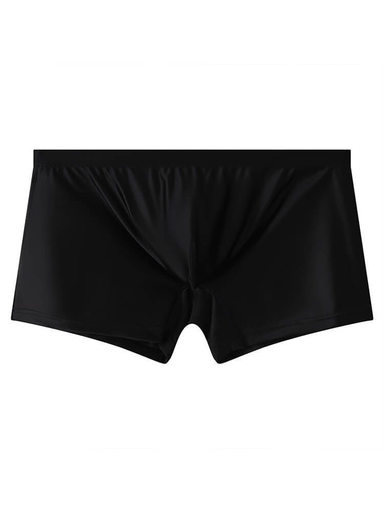Men's Solid-Color Smooth Faux-Silk Boxer Briefs