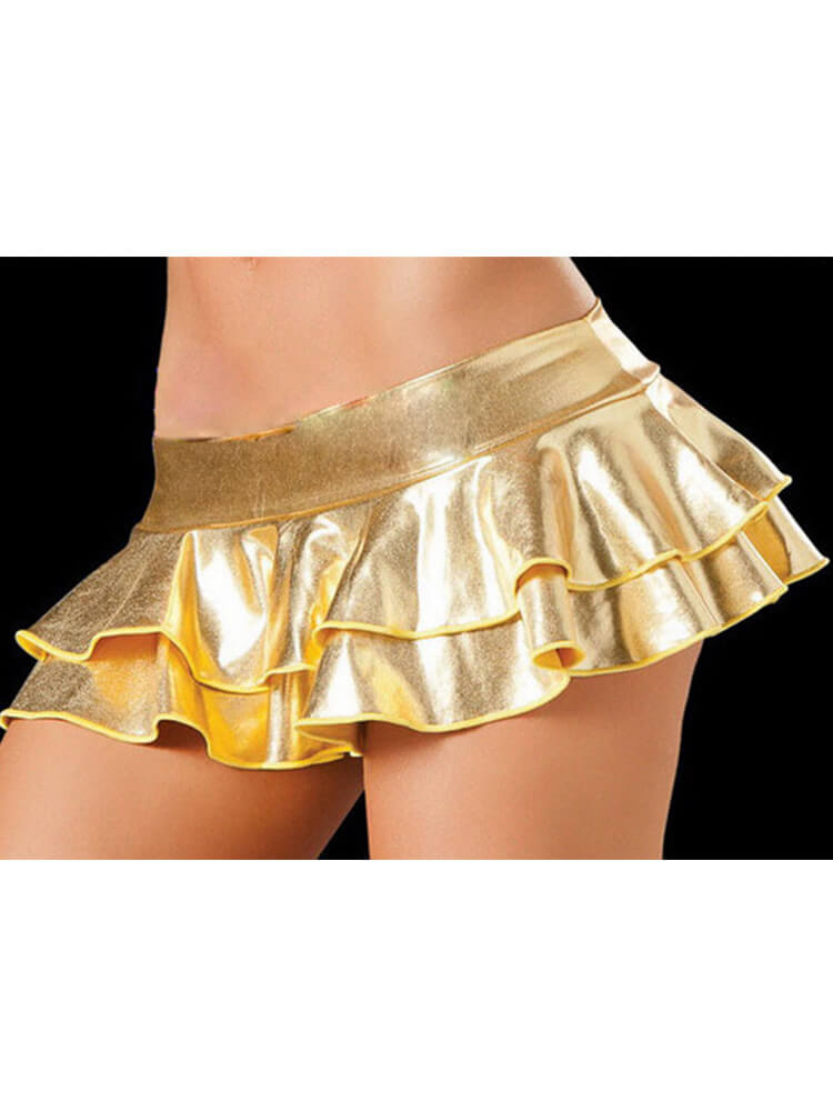 Men's Sexy Shiny Multi-Colored Performance Mini Skirt