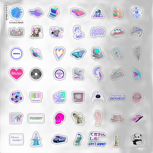 50 Cute Retro Stickers