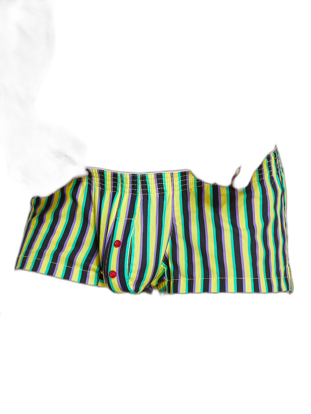 Men's Color Stripes Trunks With Button Fly