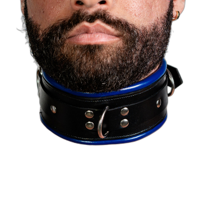 ruff GEAR Leather Padded Neck Collar Blue