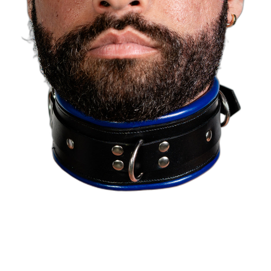 ruff GEAR Leather Padded Neck Collar Blue