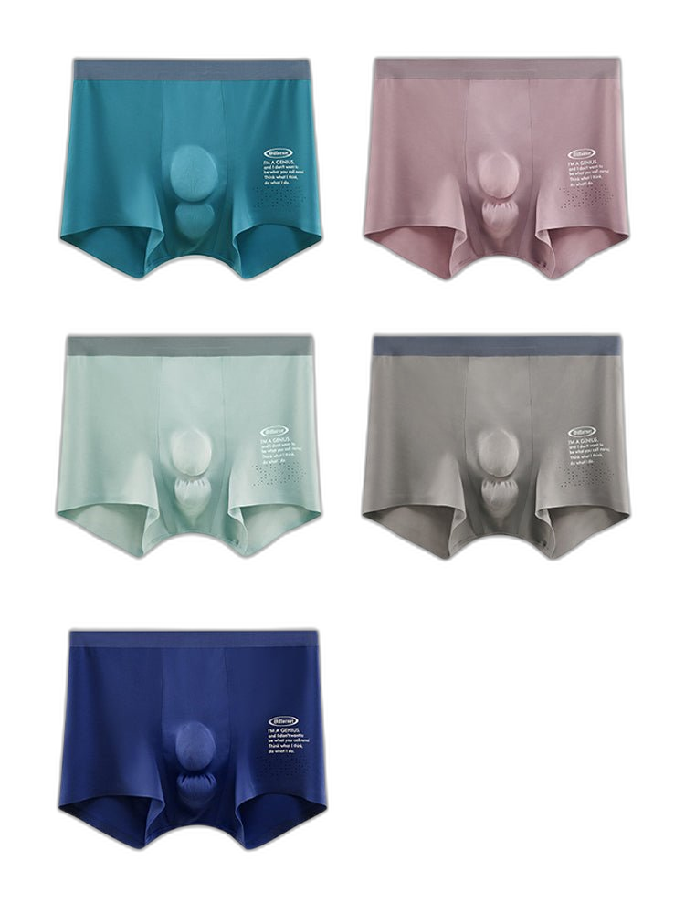 Men's Dual-Raised Support Seamless Solid Color Trunks