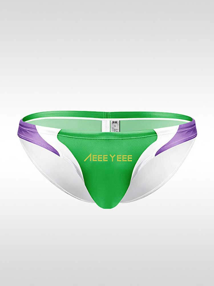 Men's Low-Rise Color-Blocked Quick-Drying Swim Briefs