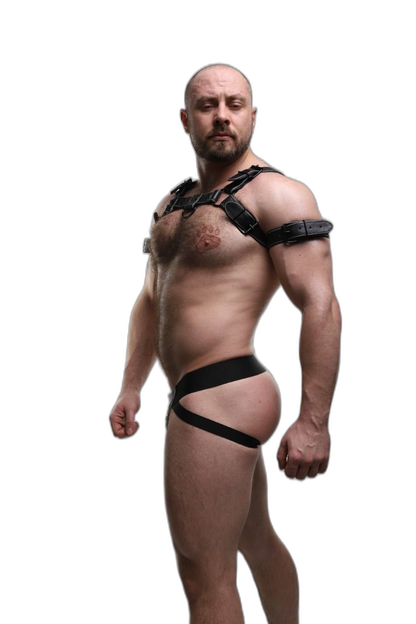 ruff GEAR Leather Reflector Zip Jockstrap