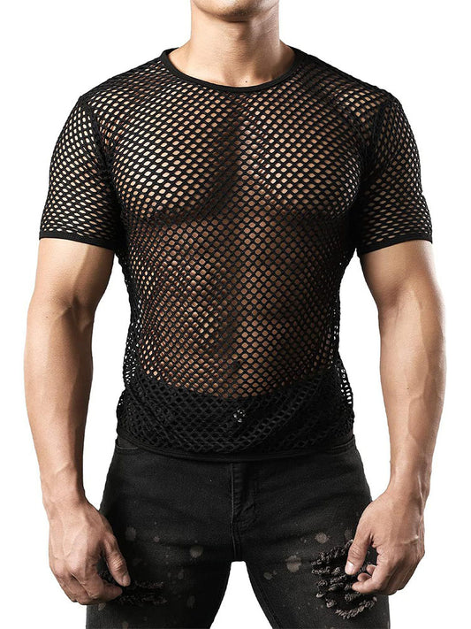 Men's Casual Hollow-out Fishnet Top