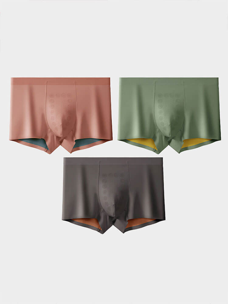 Men's Seamless Massage Antibacterial Boxer Briefs