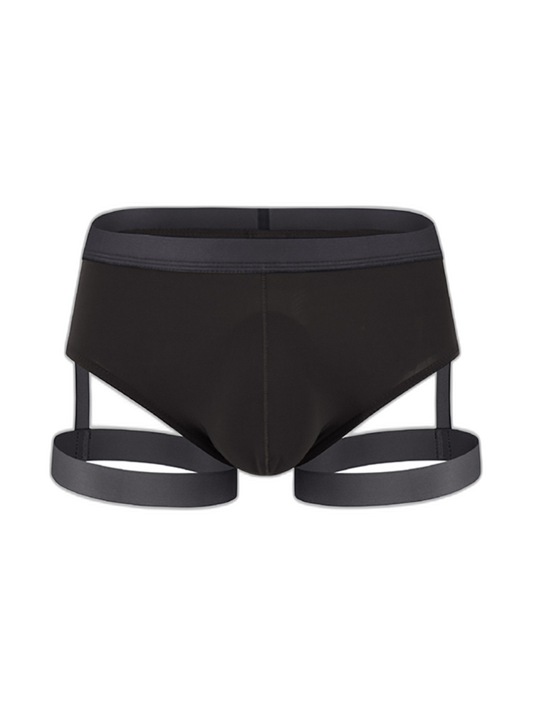 Men’s Sexy Solid Color Suspender Briefs