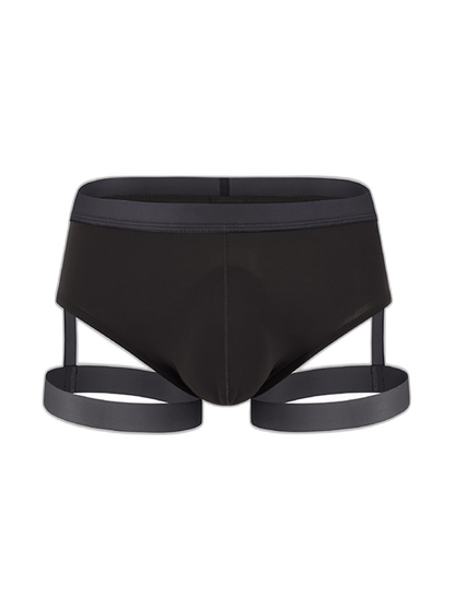 Men’s Sexy Solid Color Suspender Briefs